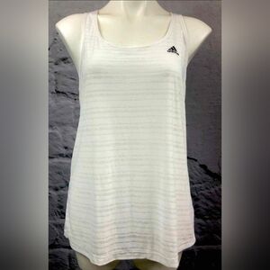 Adidas Women's Striped White Tank Top